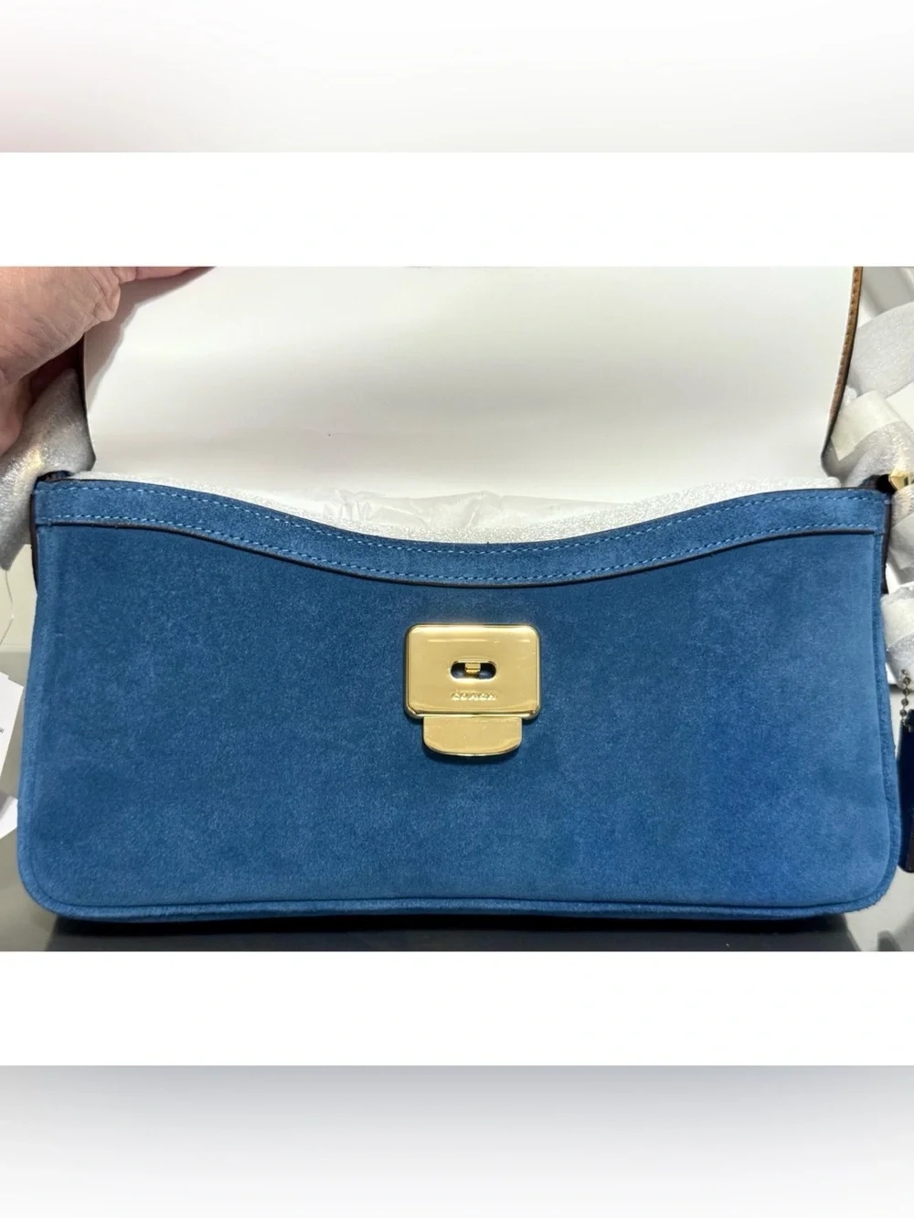 COACH Etta Small Flap Shoulder Bag, BLUE JAY